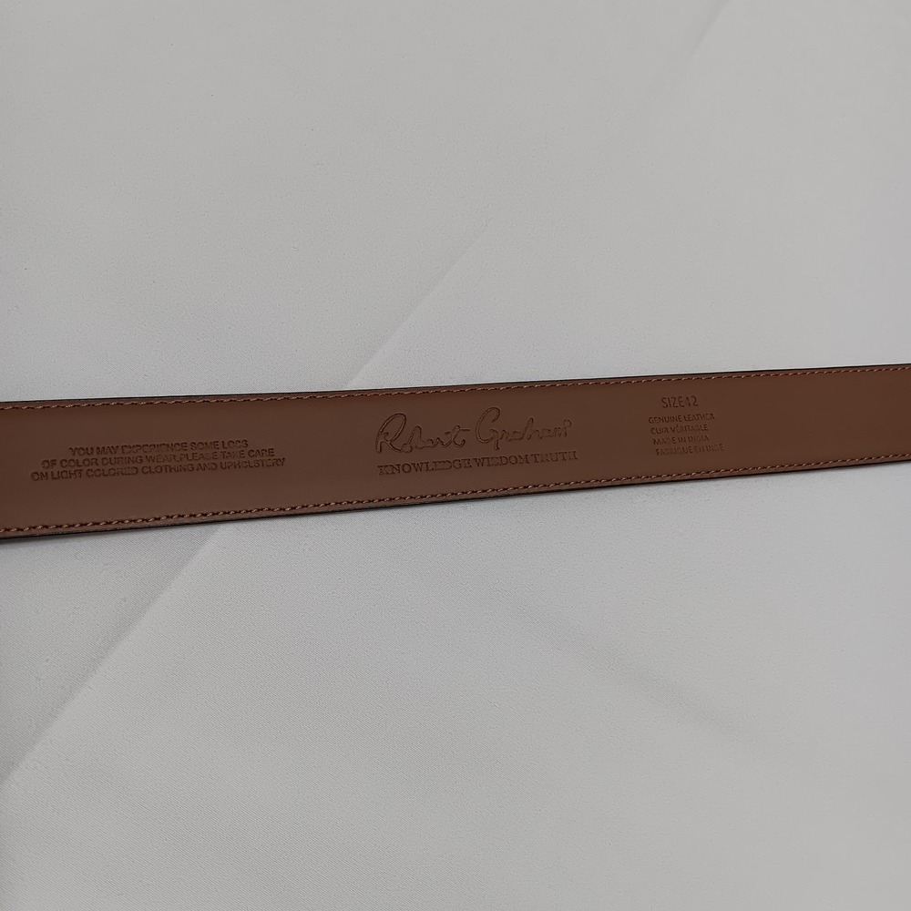 Robert Graham Men's Ripaso Black Genuine Leather Belt‎ Size 42 - Picture 12 of 15